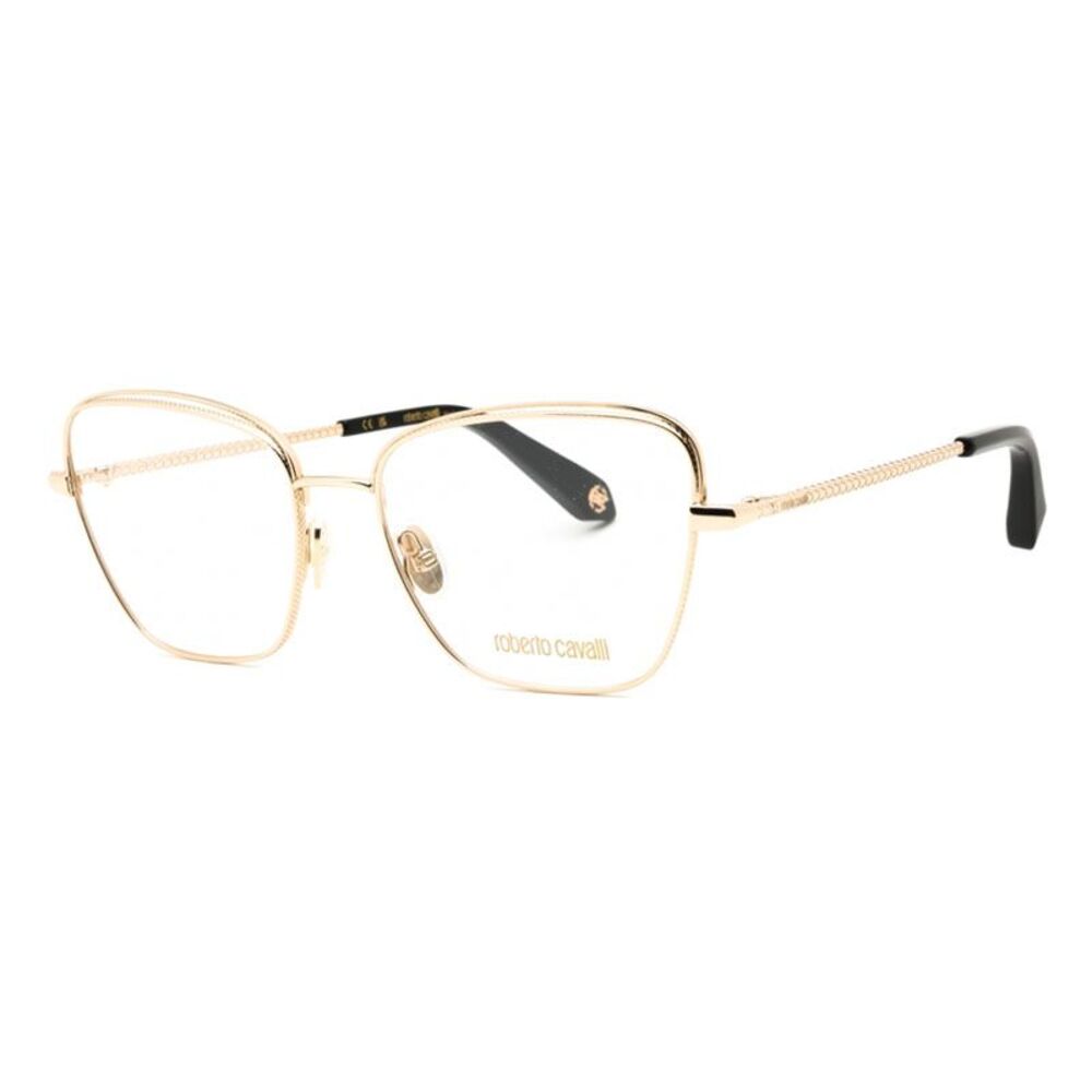 Roberto Cavalli Eyeglasses Cat Eye Full Rim, Shiny Rose Gold Frame and Clear